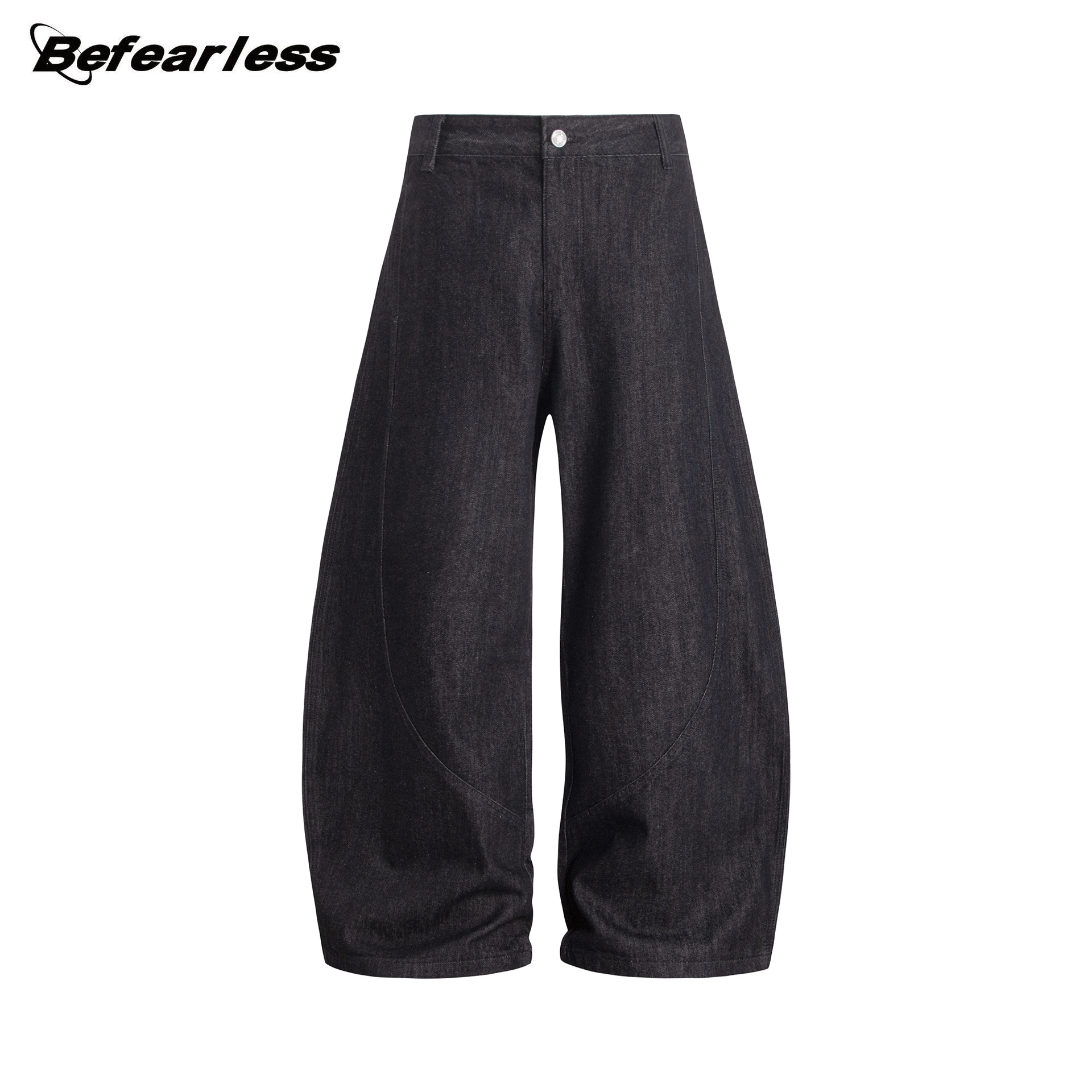 American retro raw denim scimitar jeans loose drape wide-leg pants sickle pants men's summer long pants - Image 8