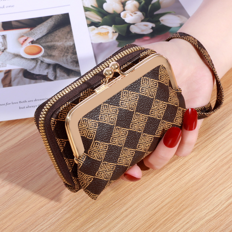 New style wallet women's fashion wrist strap short coin purse large capacity coin clip bag multi-card card holder wallet - Image 8