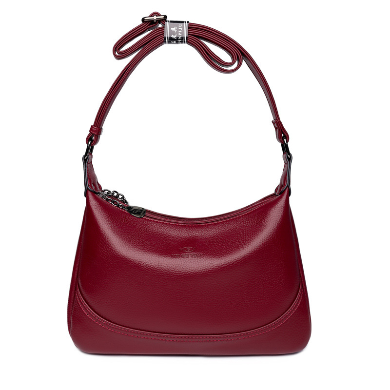 Women's bag 2024 new pu soft leather messenger bag large capacity middle-aged ladies shoulder bag simple casual small square bag - Image 6