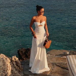 Women's Strapless Cutout Beach Dress