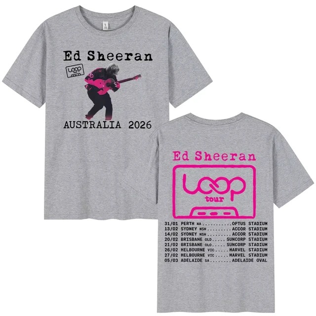 Ed Sheeran Loop Tour Australia 2026 Tour merchandise T-shirt, unisex style for fans. - Image 6