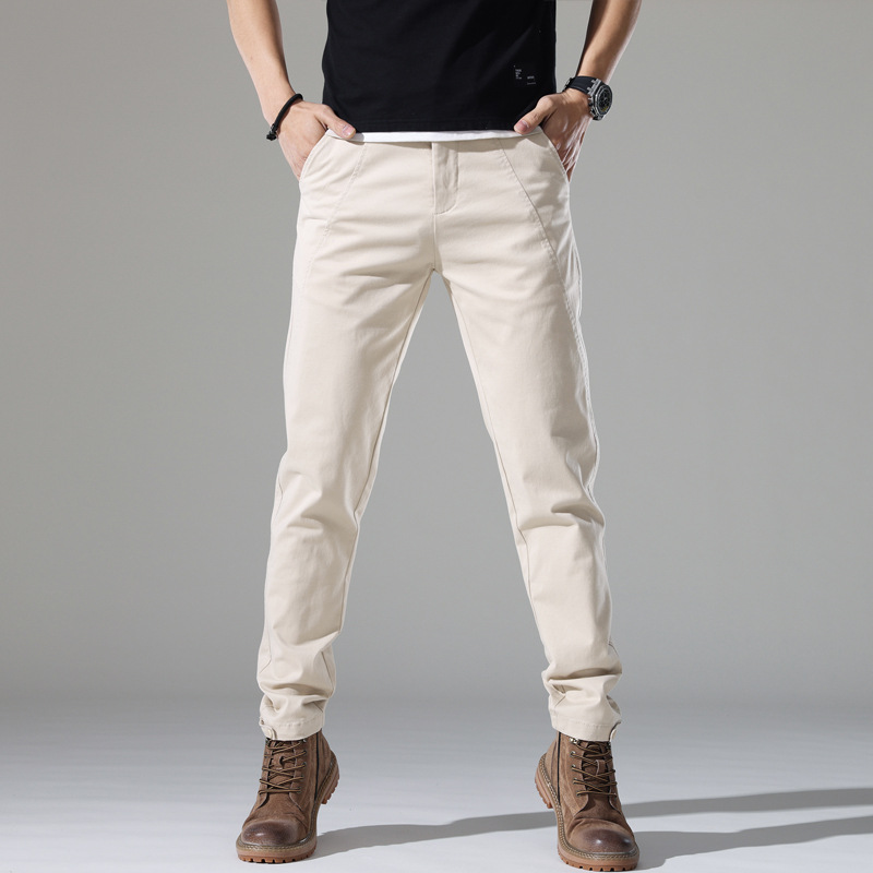 Trendy soft men's stretch casual pants for young men Korean style slim fit solid color versatile skinny long pants for men - Image 8