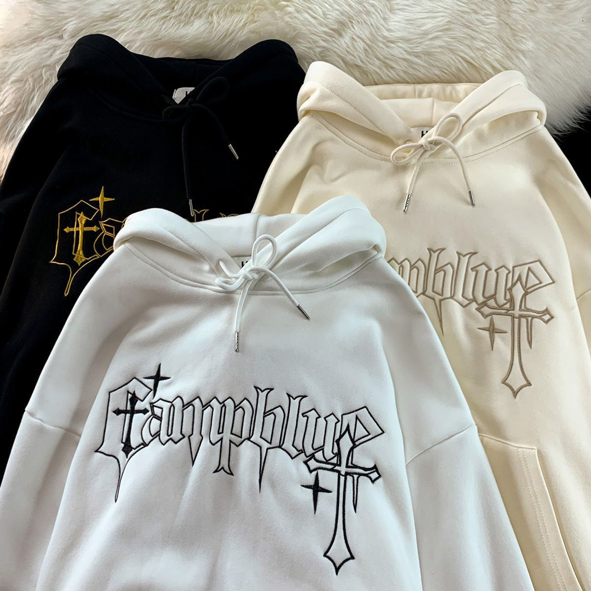 100% cotton hooded sweatshirt for women in autumn American trendy brand couple versatile plus velvet sweatshirt jacket for women in autumn - Image 6