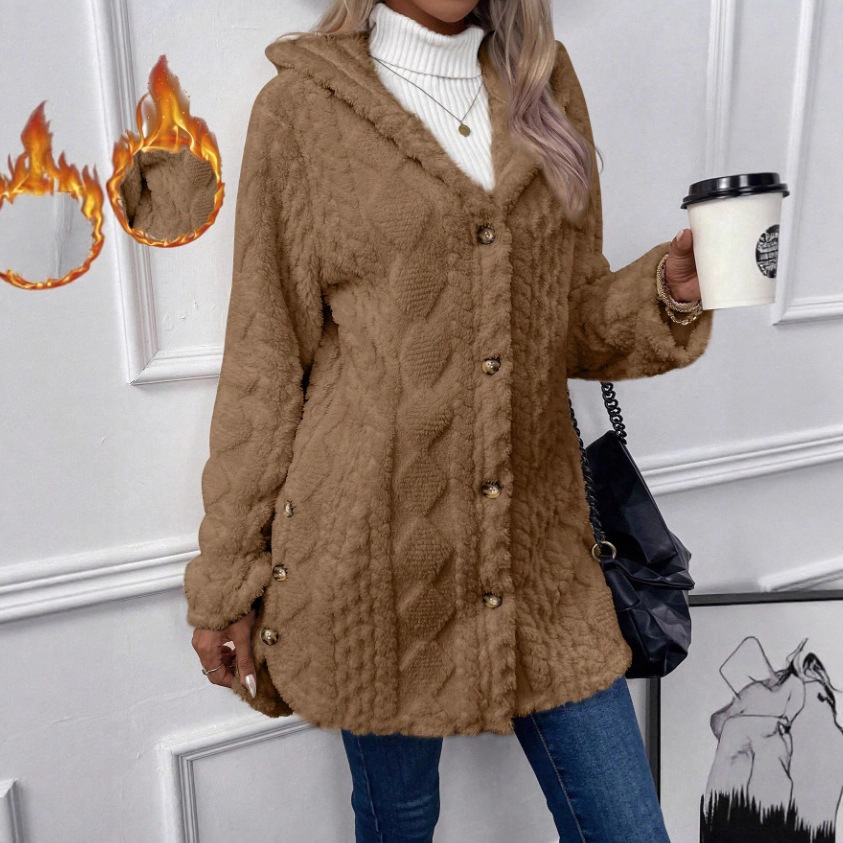 Women's Hooded Fleece Cardigan - Image 2