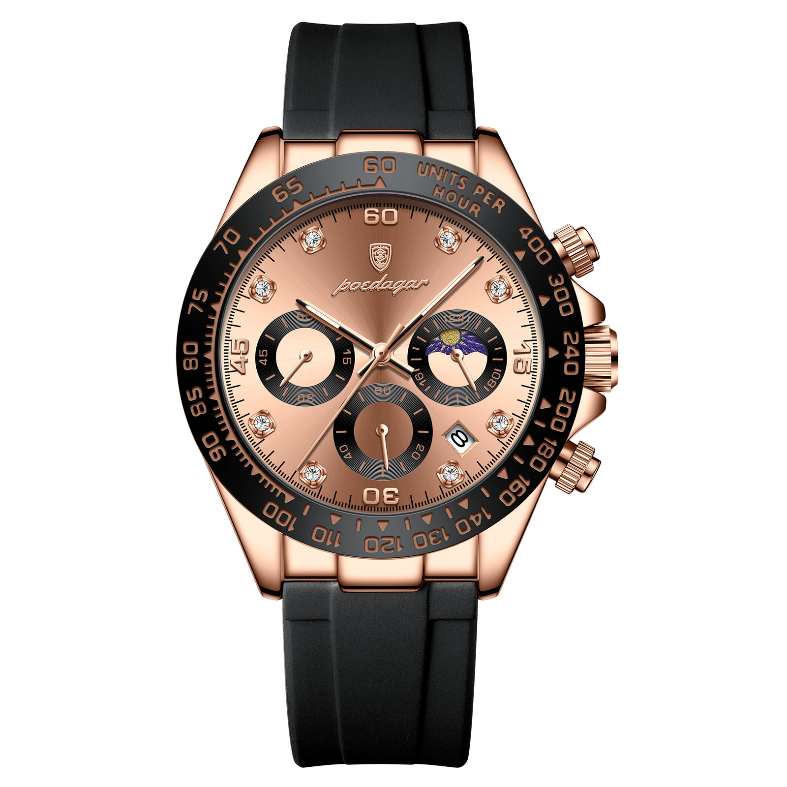 Swiss brand men's watch, multi-functional silicone wristwatch, popular in live streaming and export markets, dropshipping available. - Image 7