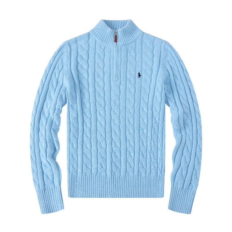 Foreign trade Paul Polo sweater men's half zip thickened twist pullover wool sweater embroidered pony logo new - Image 7