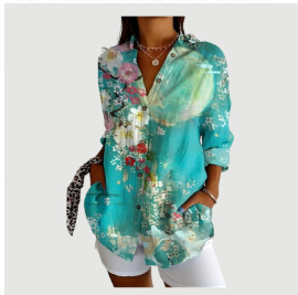 2024 New Women's Long Shirt, Summer European and American Trendy Short-Sleeve Floral Print 3D Short Sleeve Fashion - Image 13