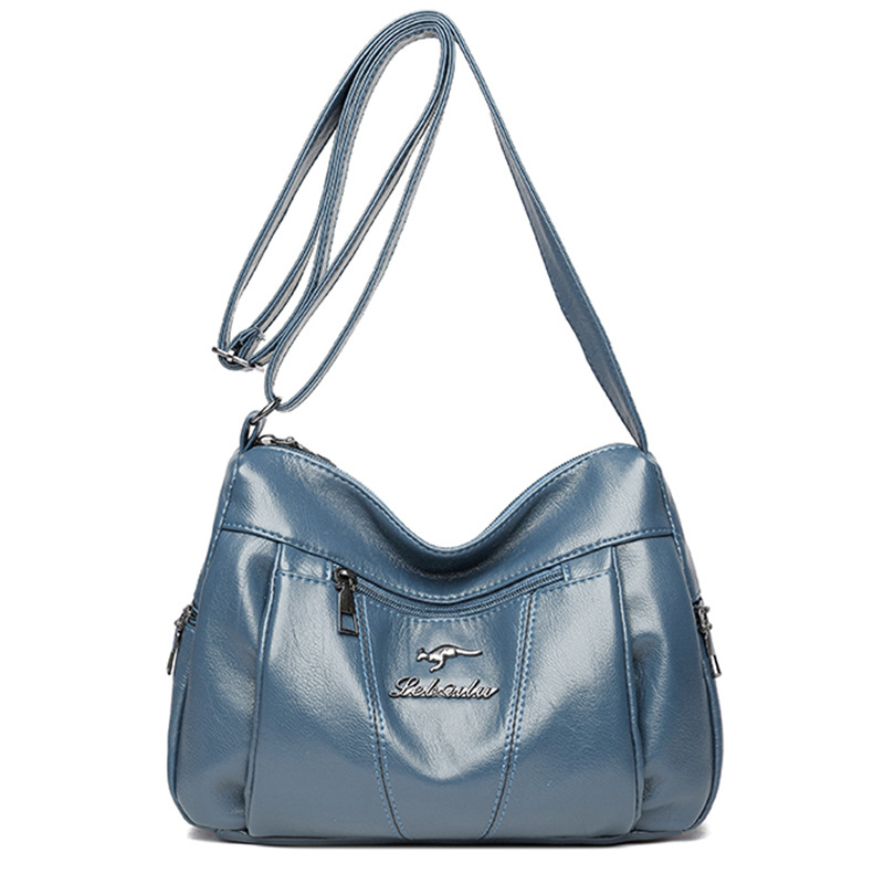 Soft leather bag women 2021 new trendy mother bag large capacity fashion atmosphere middle-aged and elderly mother-in-law single shoulder Messenger bag - Image 7