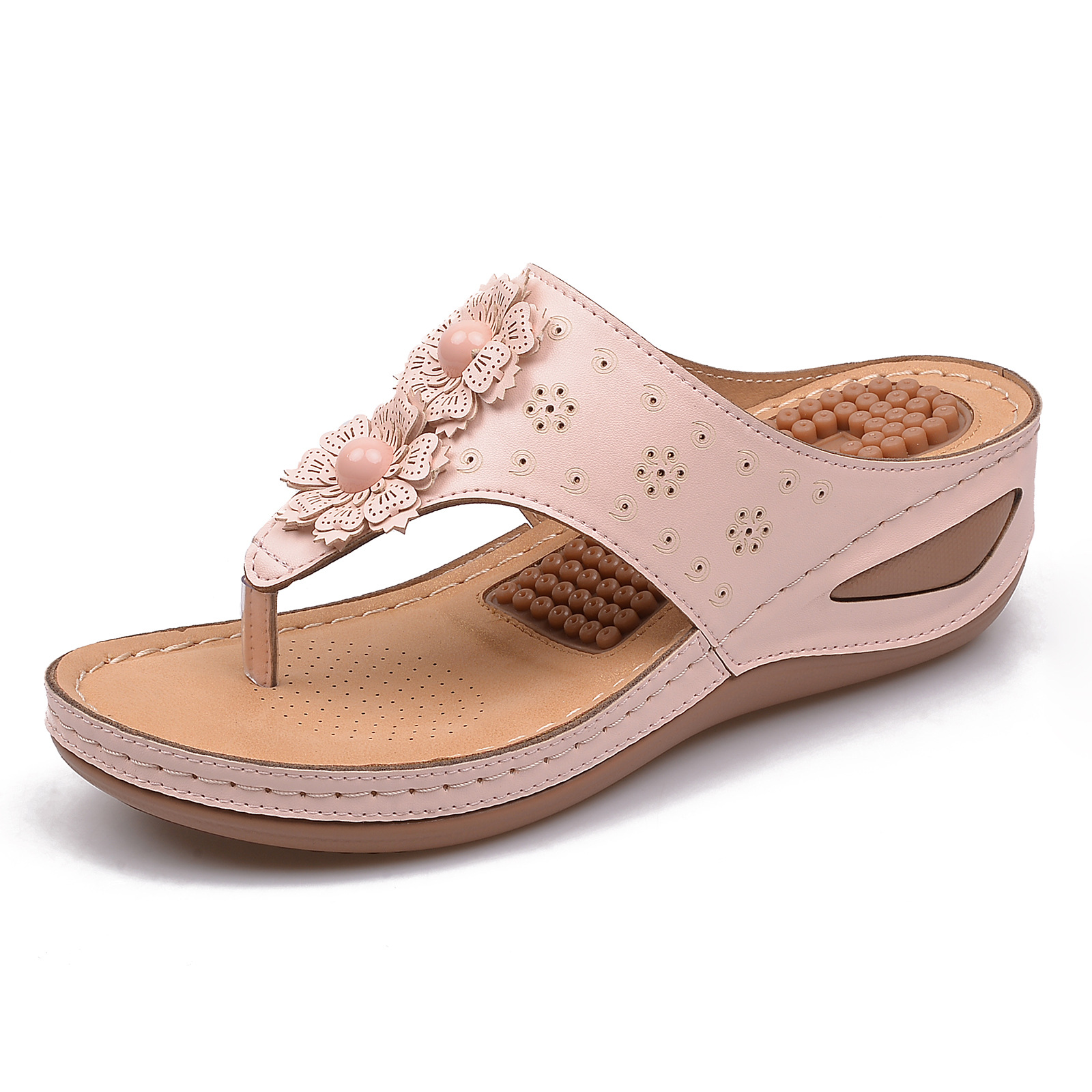 European and American flip-flops women's non-slip outerwear new summer fashion casual wedge heel thick-soled beach sandals - Image 6