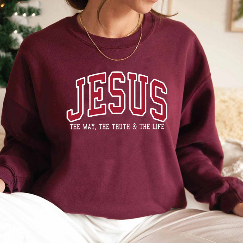 European and American cross-border AliExpress autumn new letter pattern printed sweatshirt fashionable Chinese cotton composite sweatshirt for women - Image 6