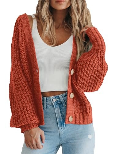 Cross-border women's clothing Amazon autumn/winter V-neck chunky knit cardigan women's lazy style knit sweater factory customization - Image 15