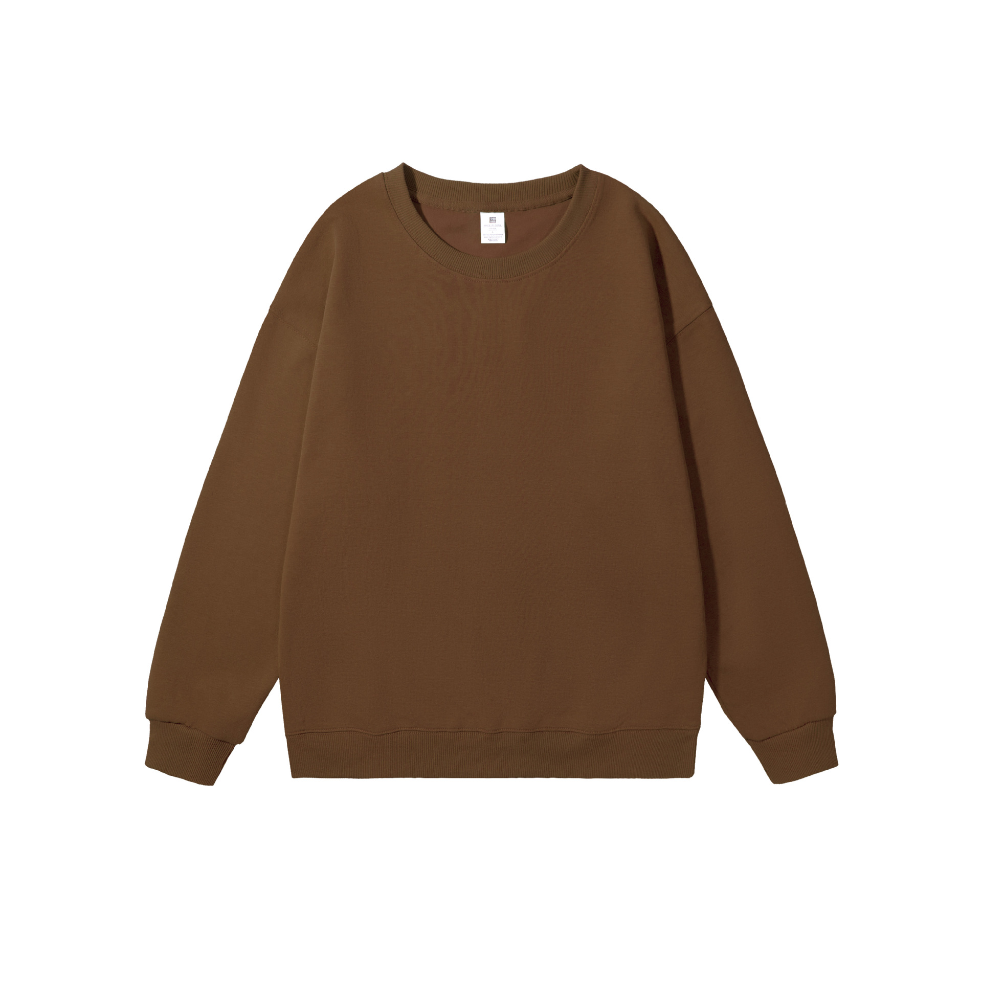 Cross-border European and American heavy loose solid color men's round neck blended cotton double-sided sweater women's Korean version of casual long sleeve couple - Image 6