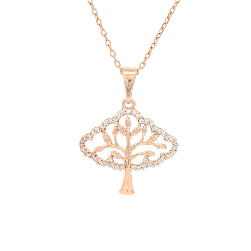 Xuping's new European and American cross-border artificial gemstone hollow tree necklace pendant, a casual and unique design. - Image 8