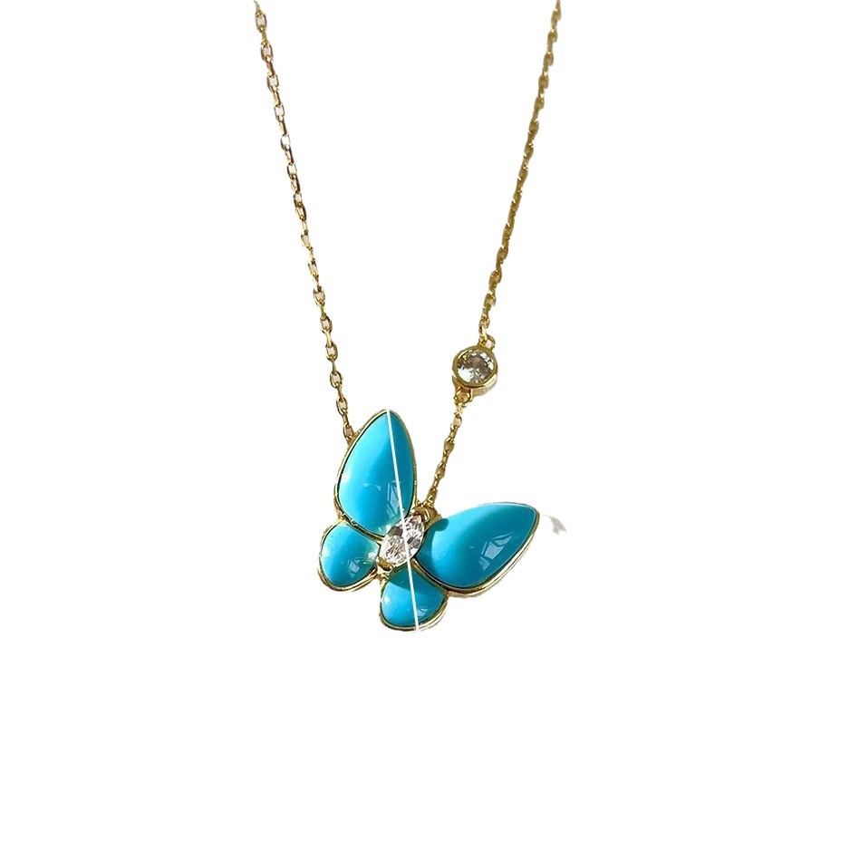 Vanke White Mother-of-Pearl Horse Eye Butterfly Necklace for Women, 18k Gold Plated, High-End Design, Clavicle Chain, Earrings, Bracelet, Instagram - Image 5