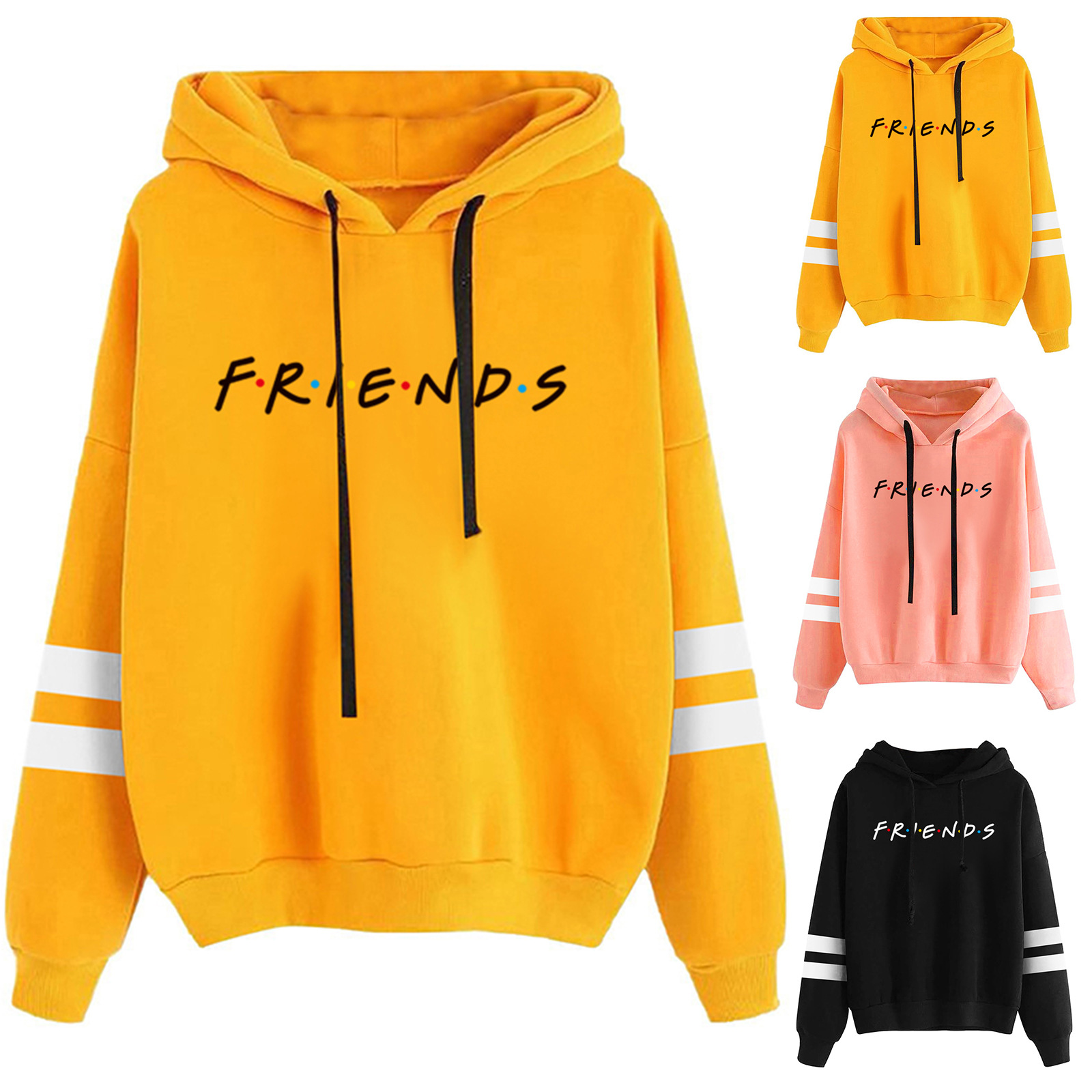 Amazon AliExpress wish foreign trade women's clothing autumn and winter new hooded sweatshirt printed plus velvet women's hot sale wholesale - Image 8