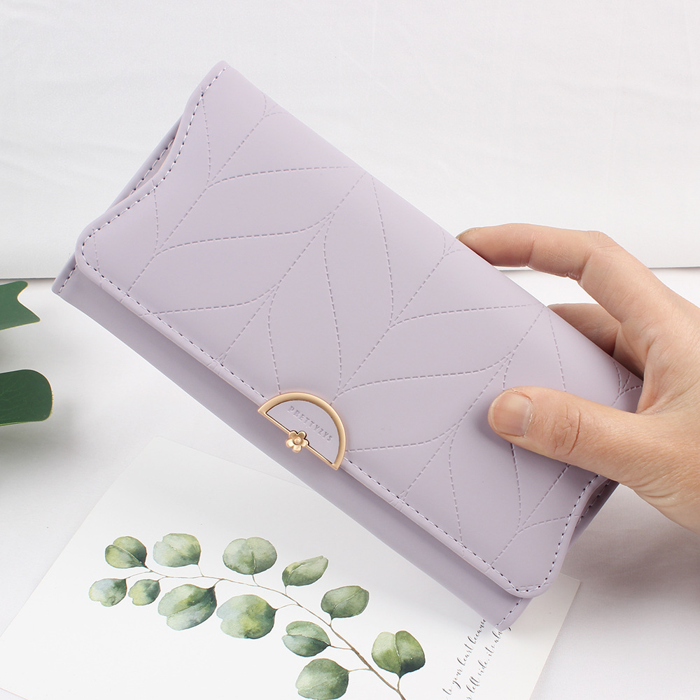Prettyzys/Pureti new ladies long wallet fashion buckle PU small fresh clutch bag wallet - Image 11