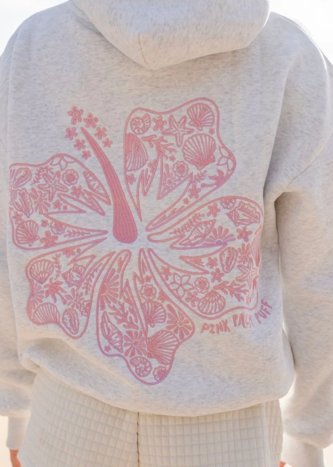 2024 New European Size Women's Drop Shoulder Sleeve Threaded Hawaii Hibiscus Brand Sweatshirt Hoodie Print - Image 16