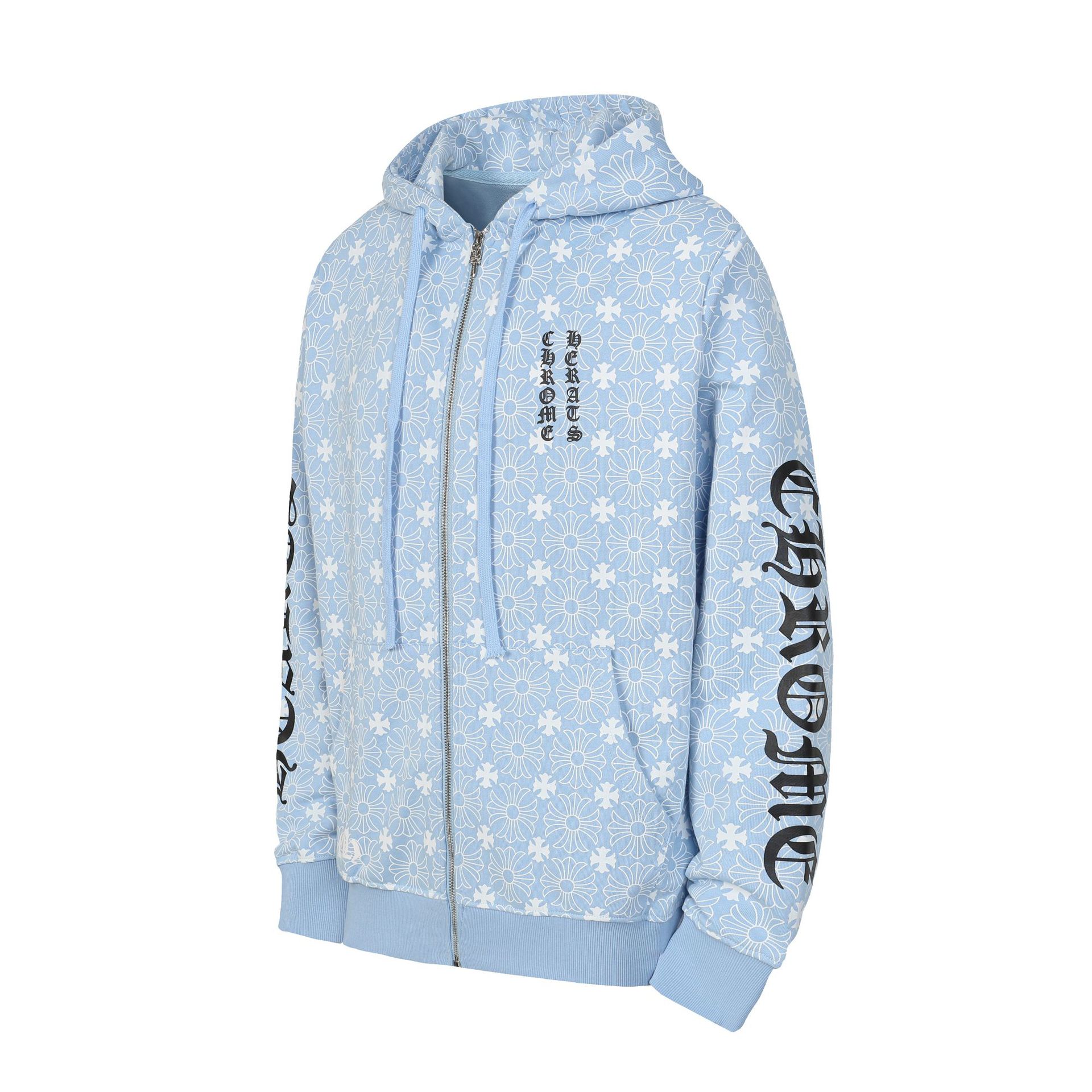 New cross-border Croxin men's pure cotton terry cloth couple embroidered high-quality hooded sweatshirt zip-up jacket - Image 3