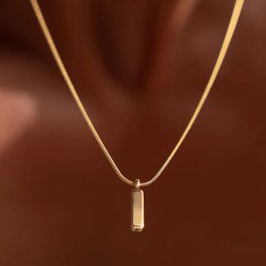 Chihang Jewelry Cross-border Premium Stainless Steel Necklace for Men: Simple Luxury Design, Square Chain, 18K Gold, Titanium Steel