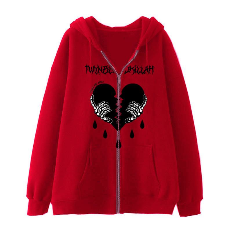 2023 Amazon's new zipper sweater spring and autumn fleece casual Y2K retro hoodie trendy men's sweater - Image 8