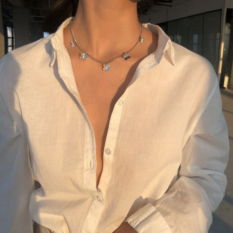 Superbly sparkling diamond butterfly necklace for women, a sophisticated and elegant clavicle chain, sweet and dazzling, fashionable and stylish choker. - Image 50