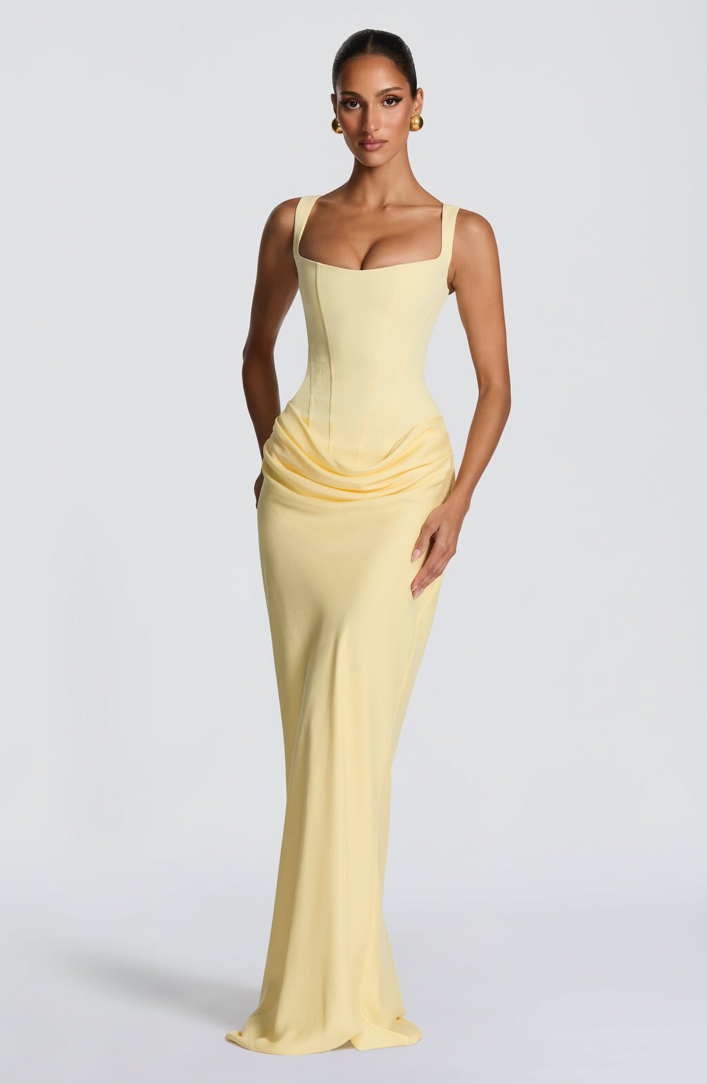 European and American style women's casual long-sleeved slim-fit herringbone pure and sexy suspender long dress slim solid color hip-hugging dress - Image 9