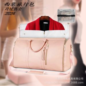 Cross-border handbag, storage luggage bag, overnight women's suit bag, large capacity travel bag, foldable sports and fitness bag, PU