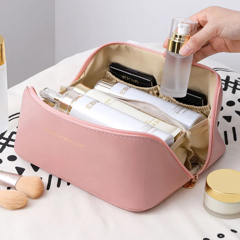 Checkered pillow cosmetic bag for women High-value portable large-capacity waterproof toiletry bag travel cosmetic storage bag - Image 9