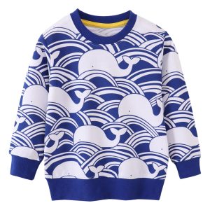 Children's autumn long-sleeved boys' cartoon cotton round neck sweatshirt T-shirt new year casual children's sweatshirt wholesale