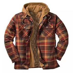 Amazon's best-selling men's autumn/winter thick cotton coat, plaid long-sleeved loose hooded jacket, in stock.