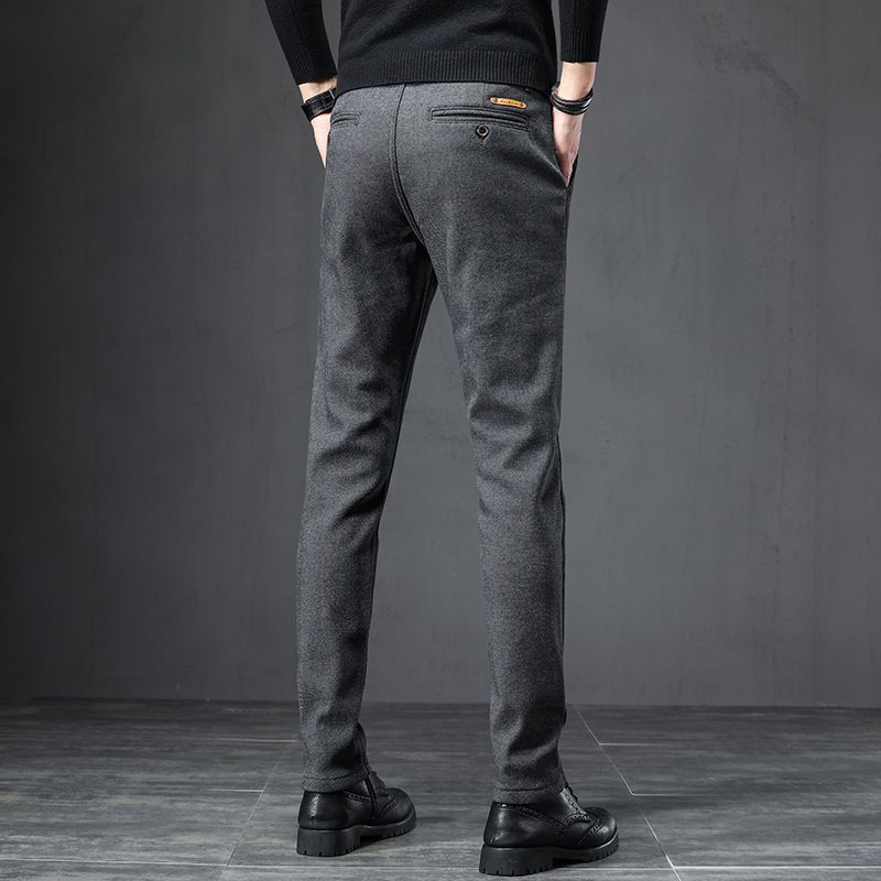 Hot-selling fashion autumn and winter casual pants for men Korean style slim-fitting pants for men with oblique pockets wholesale - Image 2