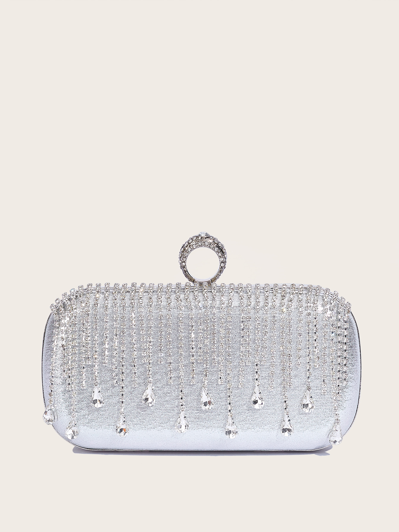2024 New Tassel Evening Bag European and American Fashion Diamond Clutch Bag Celebrity Wedding Party Handbag Chain Bag - Image 8