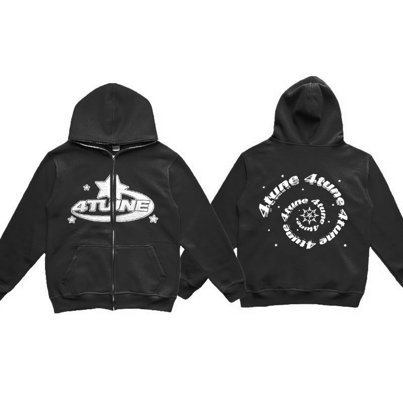 2023 cross-border new product tune trendy men's full face zipper sweatshirt American retro Y2K sweatshirt men's casual jacket