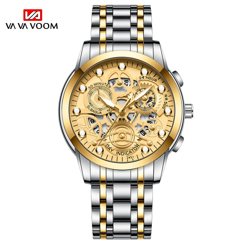 Men's hollow wrist watch wholesale trendy student waterproof men's watch luminous internet celebrity watch one piece drop shipping - Image 5