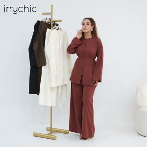 Ai Yirui's real-shot product: New plus-size long-sleeved cross-border wide-leg pants set, 1312