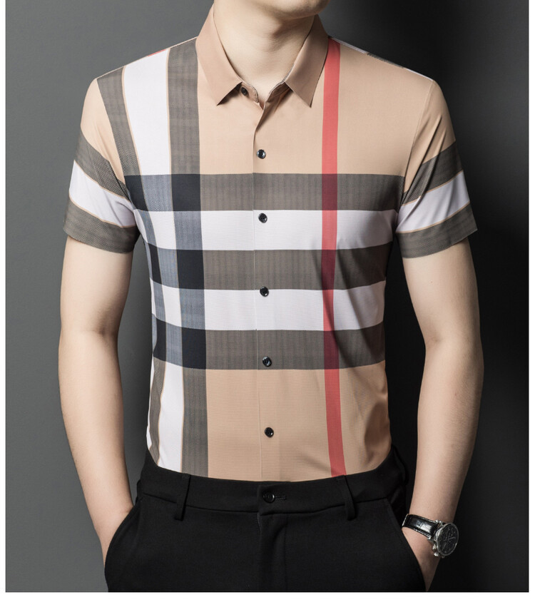 New summer men's shorts beach pants sports casual shorts simple digital printing workwear plaid pants men - Image 9
