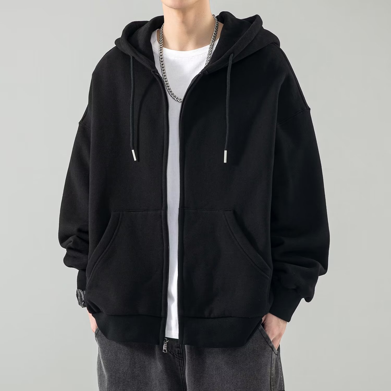 Heavy cardigan sweatshirt men's spring and autumn American fashion brand autumn jacket boys' clothes couple's top hooded jacket - Image 16
