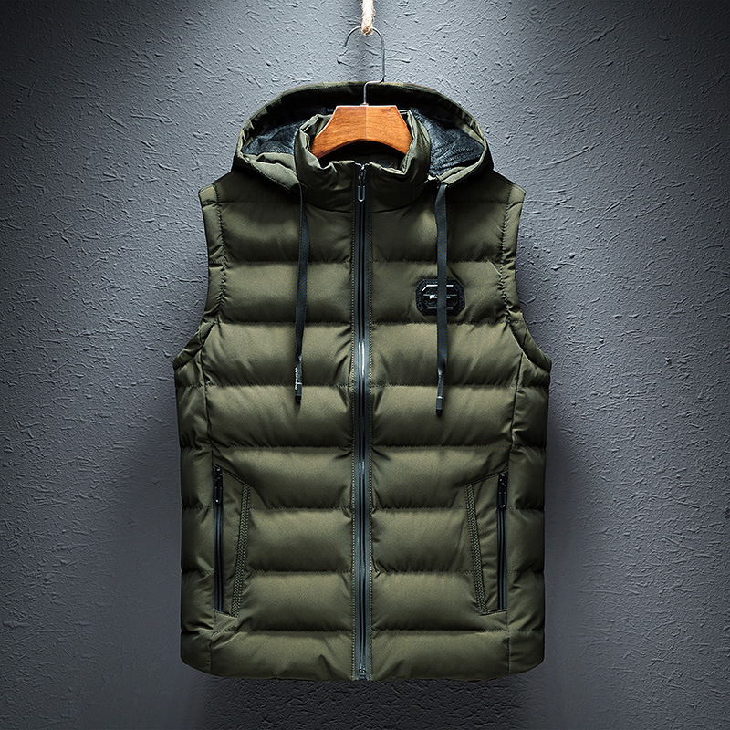 1808 factory direct sales of new men's waistcoat padded Korean style slim jacket thickened warm vest men's clothing - Image 6