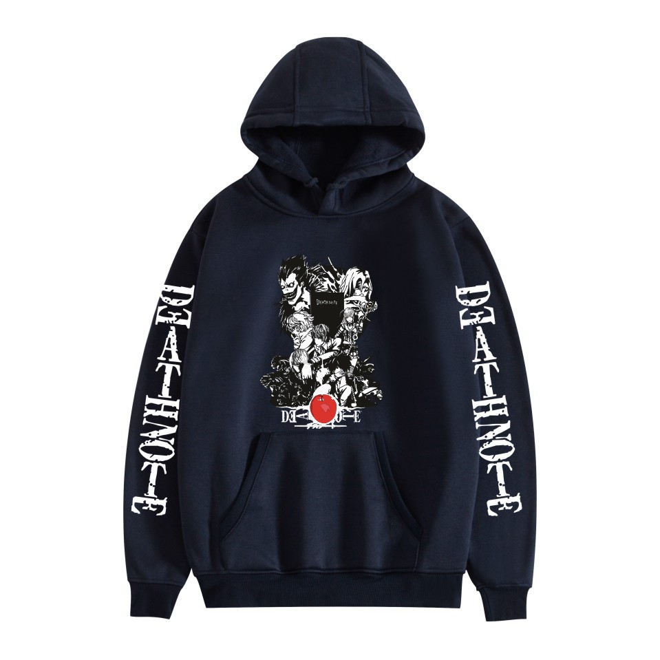 Men and Women Death Note Hoodie Large Size Pocket Velvet Sweatshirt Sweatshirt Winter