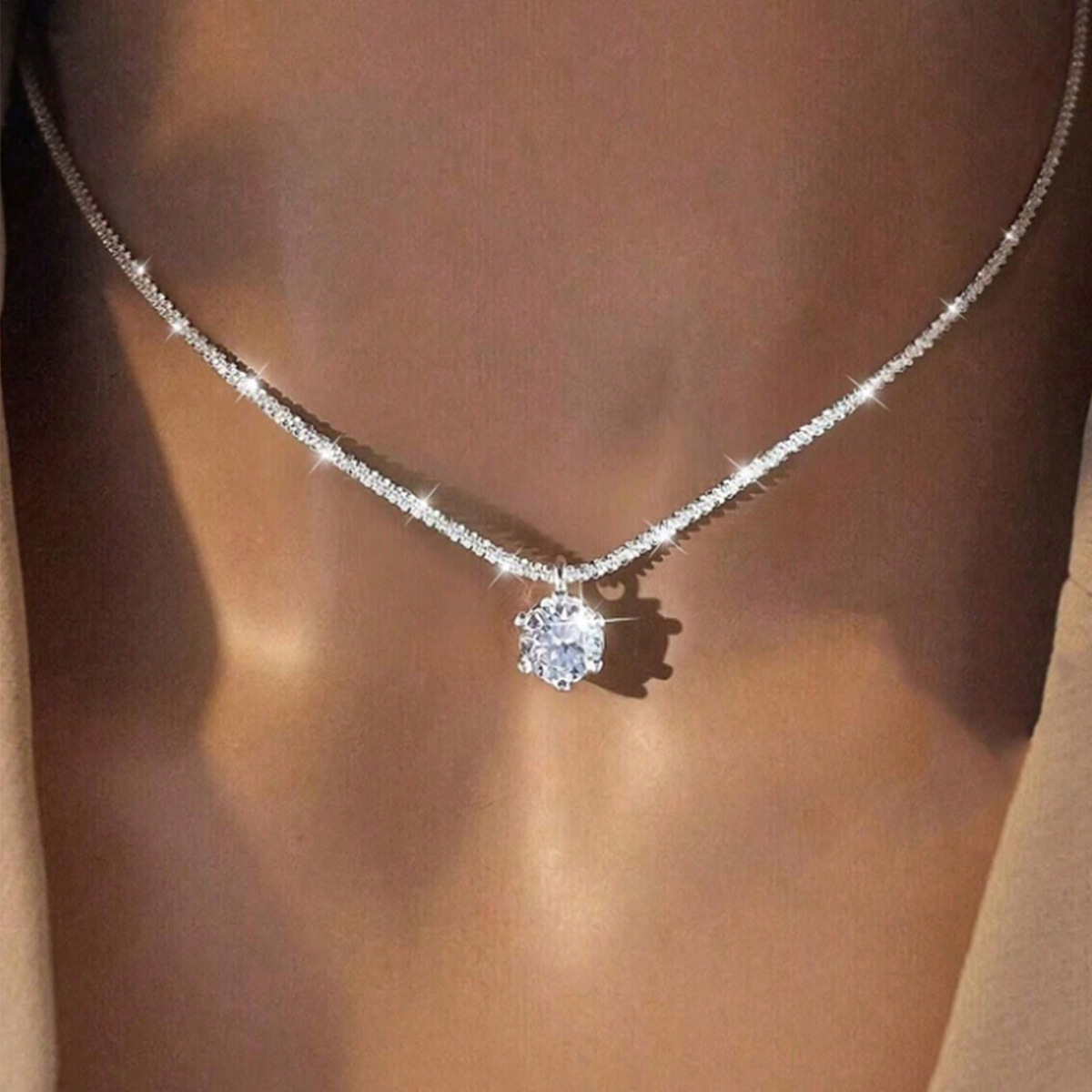 Cross-border minimalist women's necklace, Instagram style, starry sky, cool and niche design, clavicle chain, jewelry accessories wholesale. - Image 4