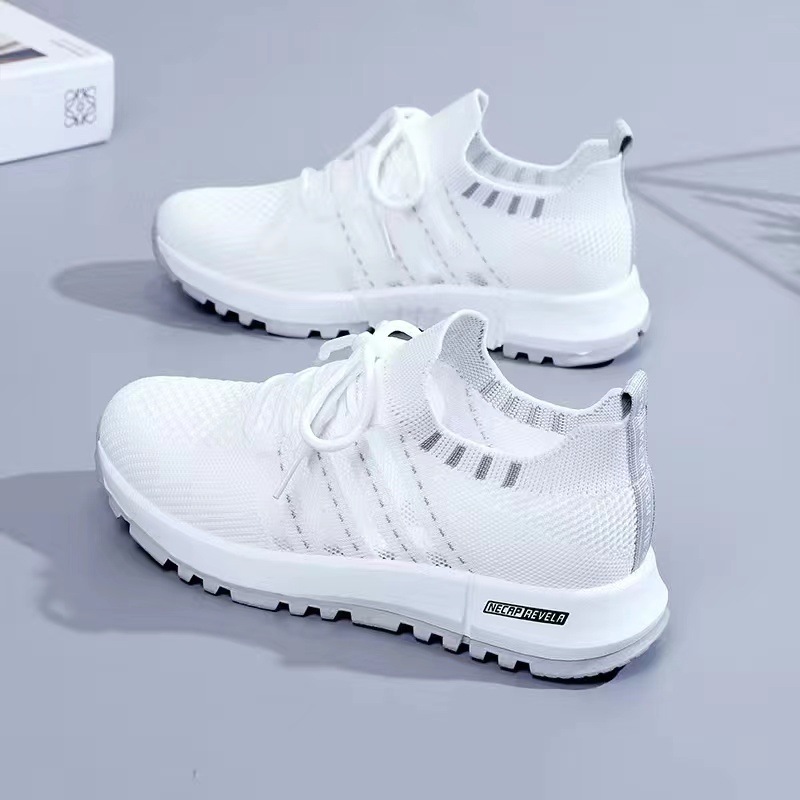 Dropshipping new women's fly woven fishnet shoes, comfortable soft-soled white shoes, fashionable lightweight student shoes, sneakers - Image 16