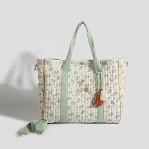 Korean ins mommy bag large capacity tote bag mother and baby bag floral hand-held outing single shoulder light messenger bag