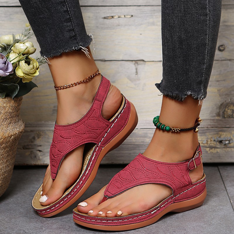 wish cross-border spot women's shoes 2021 new Roman style buckle strap women's sandals foreign trade 43 large size sandals - Image 6