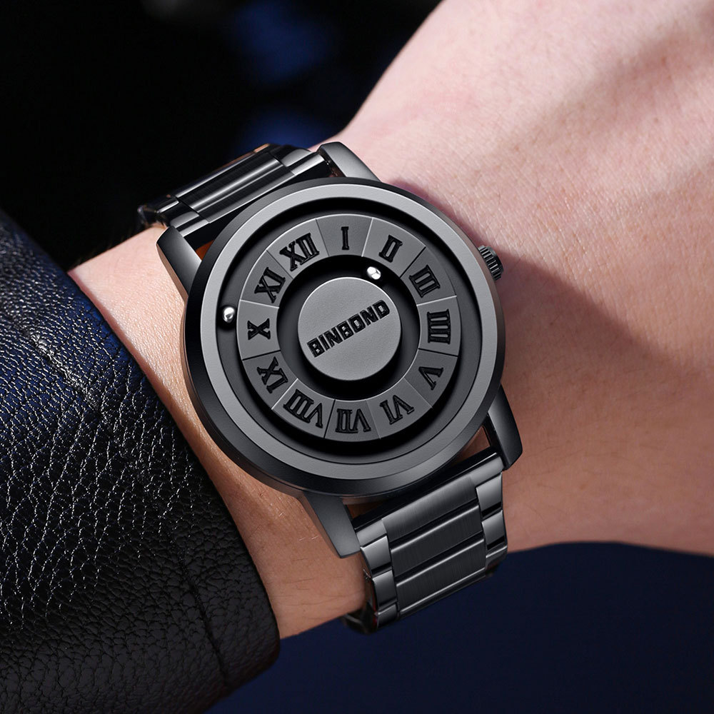 Bingbang American brand black technology watch men's new concept personality creative men's magnetic suspension waterproof men's watch - Image 4