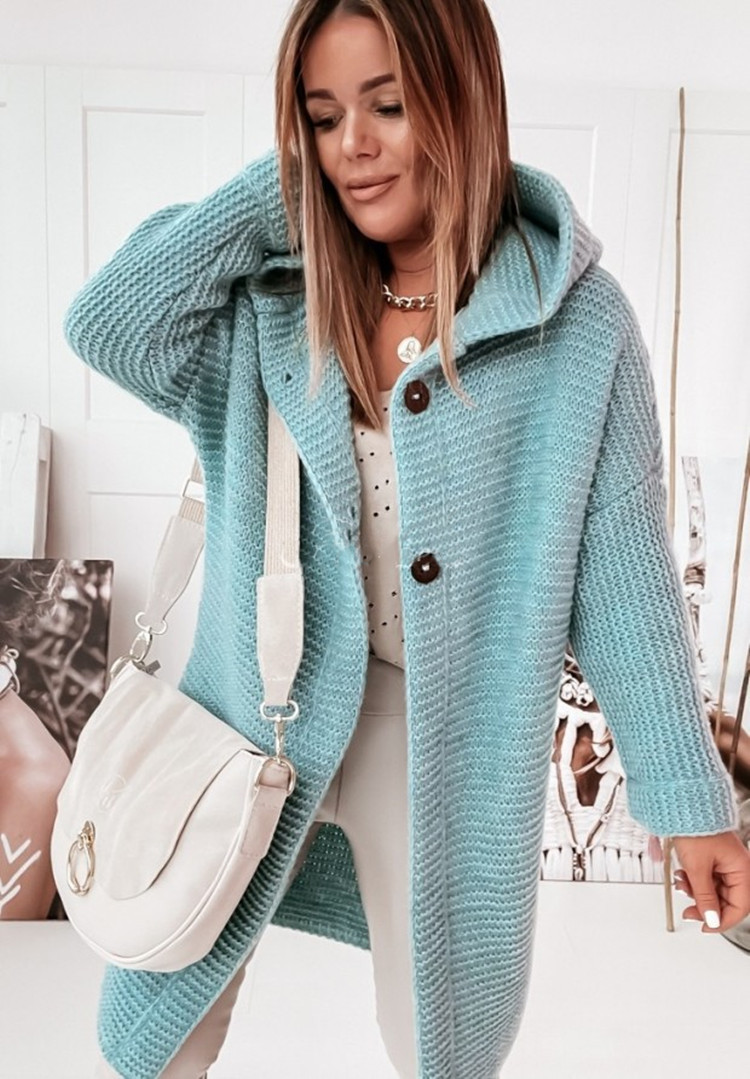 2025 New Style Hooded Knit Cardigan, Elegant and Commuting Style, Loose Fit, Plus Size, Cross-border Sweater - Image 21