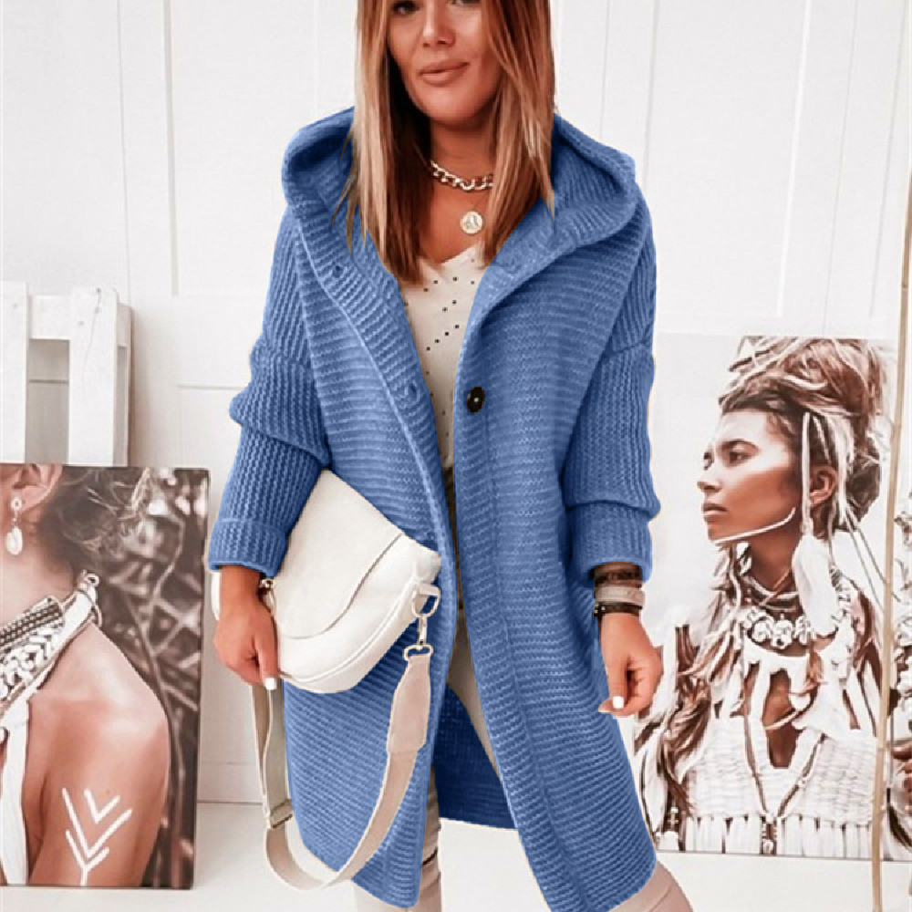 2025 New Style Hooded Knit Cardigan, Elegant and Commuting Style, Loose Fit, Plus Size, Cross-border Sweater - Image 27