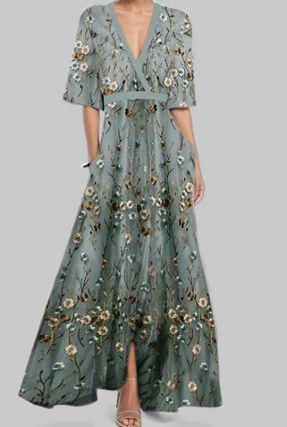 2025 European and American foreign trade Amazon fashion elegant temperament V-neck women's printed tie-waist full skirt dress - Image 15