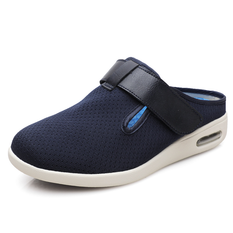 Summer walking shoes for the elderly with fattening and widening half-cup casual shoes for swollen feet and easy to take off shoes with anti-slip Velcro cross-border - Image 6