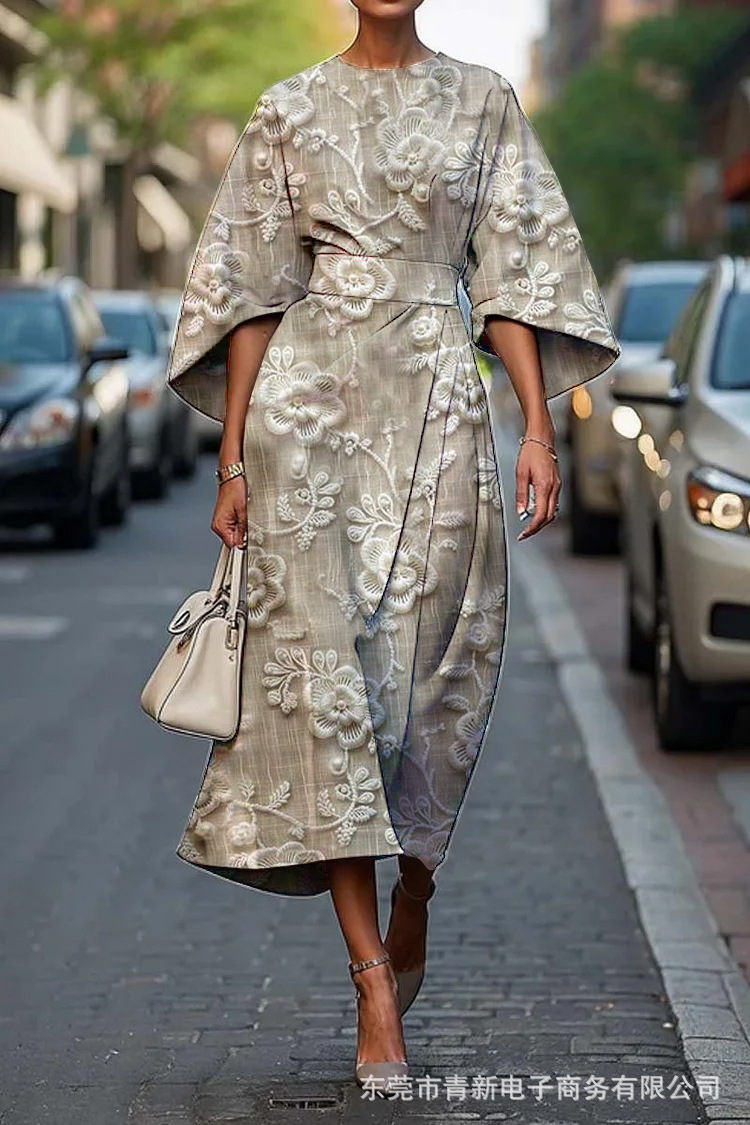 2025 Amazon Cross-Border Independent Station Floral Ocean Timeless Elegant Dress E439 Women's Dress - Image 29