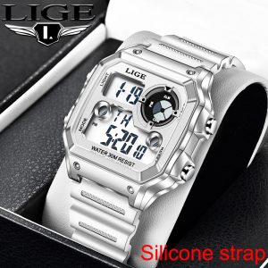 LIGE 8921 New 2022 Men's Sports Watch Fashion Trend Multifunctional Silicone Band Business Watch